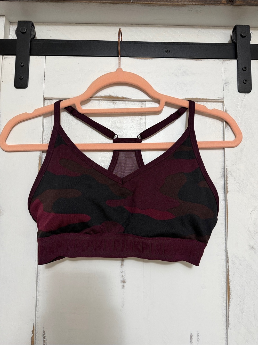 PINK Victoria's Secret Burgundy Camo Bralette